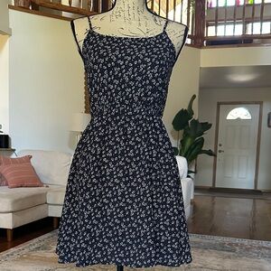 Chic Navy Blue Floral Mini Dress